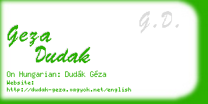 geza dudak business card